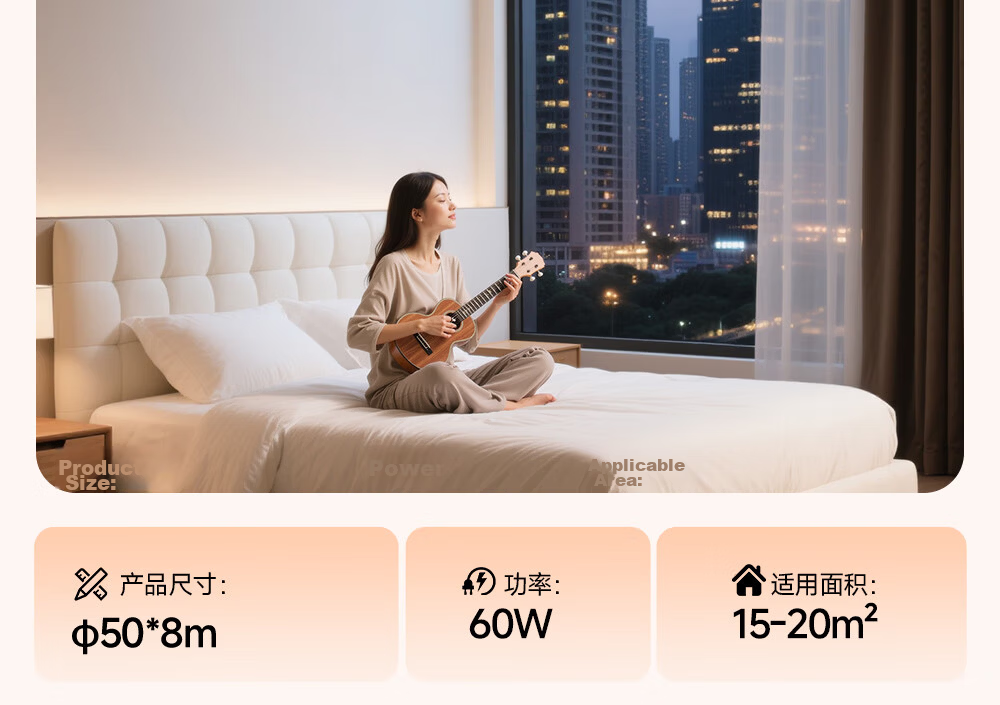 Kuka LED Ceiling Light Italian Style Smart Eye Protection Prey Living Room Bedroom Lighting Set for Three Bedrooms and Two Living Rooms [Installation Included] 46