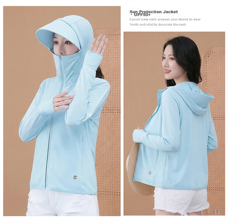 AEMAPE Mother's Day Women's Ice Silk Sun Protection Jacket Summer UV Protection UPF50+ Outdoor Lightweight Breathable Loose Fit Sunblock Shirt 16