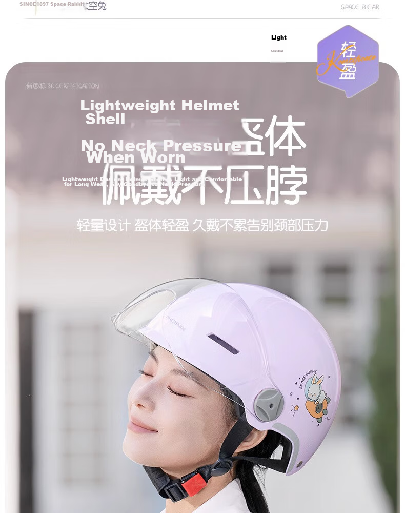 Phoenix New National Standard 3C Certified Electric Vehicle Helmet for Men and Women, Ventilated and Breathable Electric Scooter Motorcycle Safety Helmet, Four-Season Universal Half Helmet, Purple Car 16