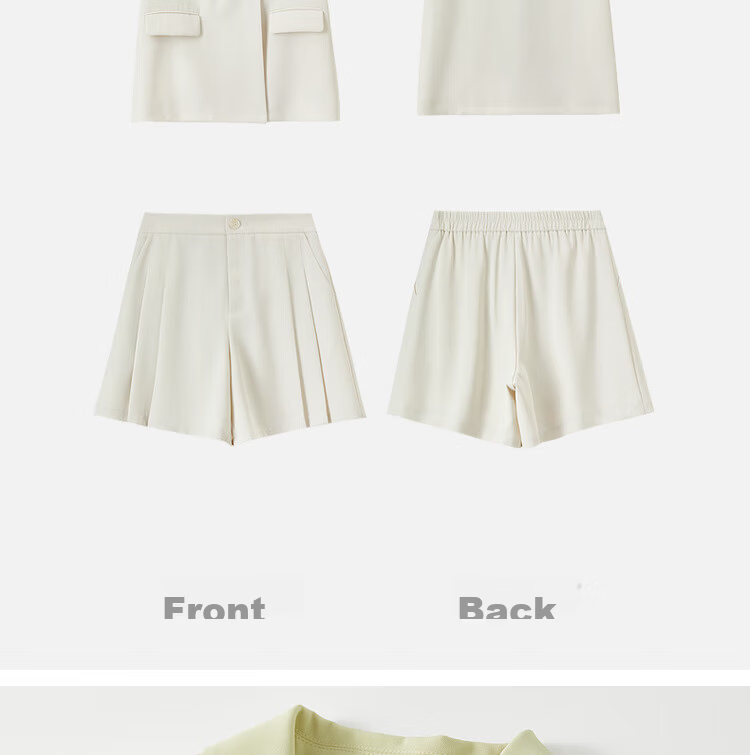 Sentubila Urban Commuter Women's Summer Slim Fit Short Sleeve Blazer and Elastic Waist Shorts Two-Piece Set 26