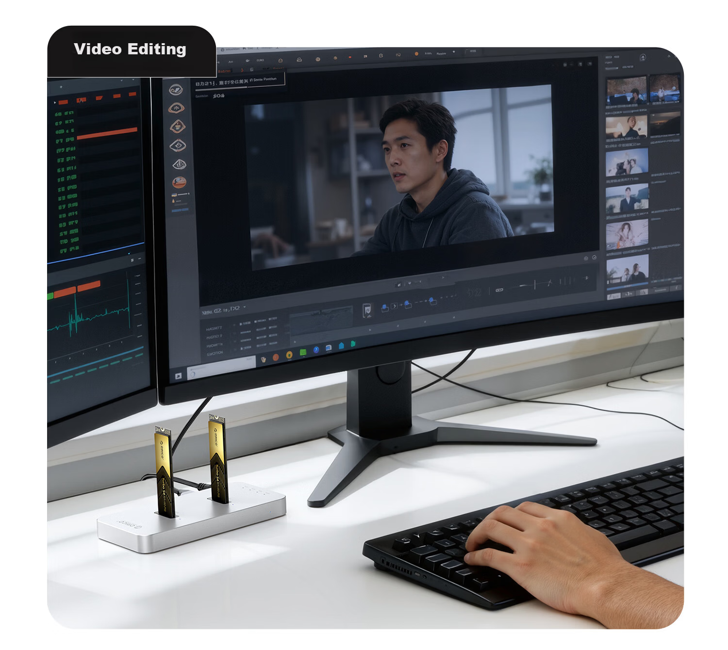 ORICO M.2 NVMe/SATA Dual-Protocol Hard Drive Docking Station for Laptop SATA SSD Enclosure 10Gbps Copying Hard Drive Cage 19