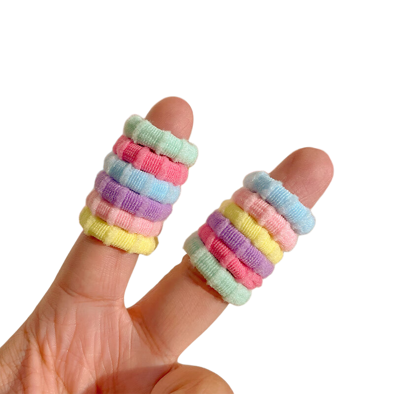 MKING PRETTY 300pcs Kids Ribbed Non-Slip Hair Ties Baby Gentle Elastic Hair Bands High Elasticity Girls Hair Scrunchies Rubber Bands