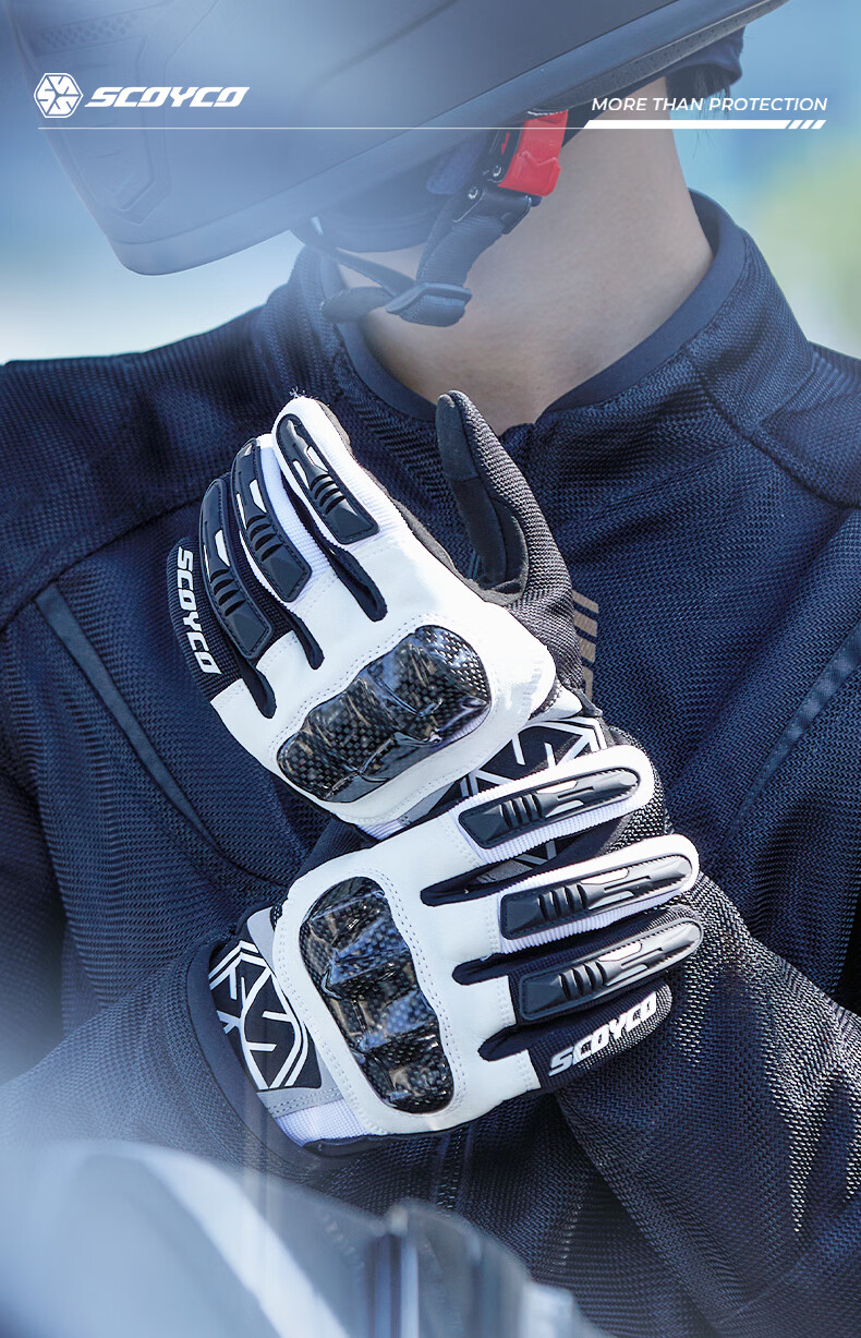 SCOYCO Cloud Bird MC122 Motorcycle Riding Gloves, Racing Bike Carbon Fiber Anti-CE Protective Touchscreen Gloves for All Seasons, Suitable for Men And Wome 1