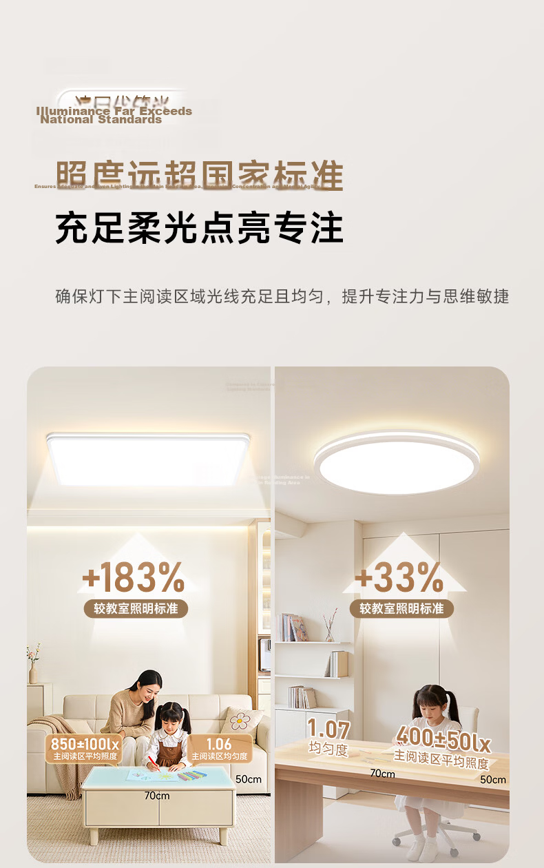 Haishibao Shumu Guang Full Spectrum Living Room Smart Ceiling Light Side Emission 2.5cm Ultra-thin Eye Protection Minimalist All-inclusive 15