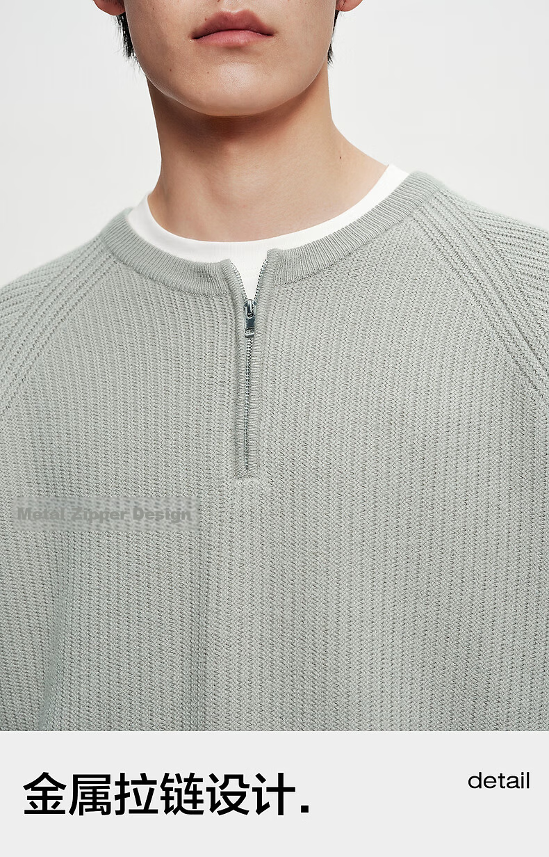 Peacebird Mens Casual Core-Spun Yarn Loose Comfortable Fashion Sweater Desert Sage Green First Batch M 4