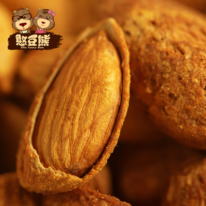 憨豆熊巴旦木400g 休闲零食扁桃仁手剥每日坚果送礼烘焙干果年货送礼
