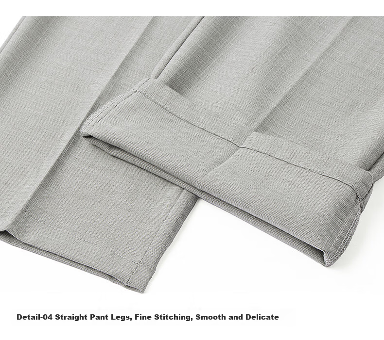 ROMON 10A Antibacterial Men's Dress Pants UPF50+ Sun Protection Wrinkle-Free Summer Cool and Easy-Care Professional Trousers XK919 28