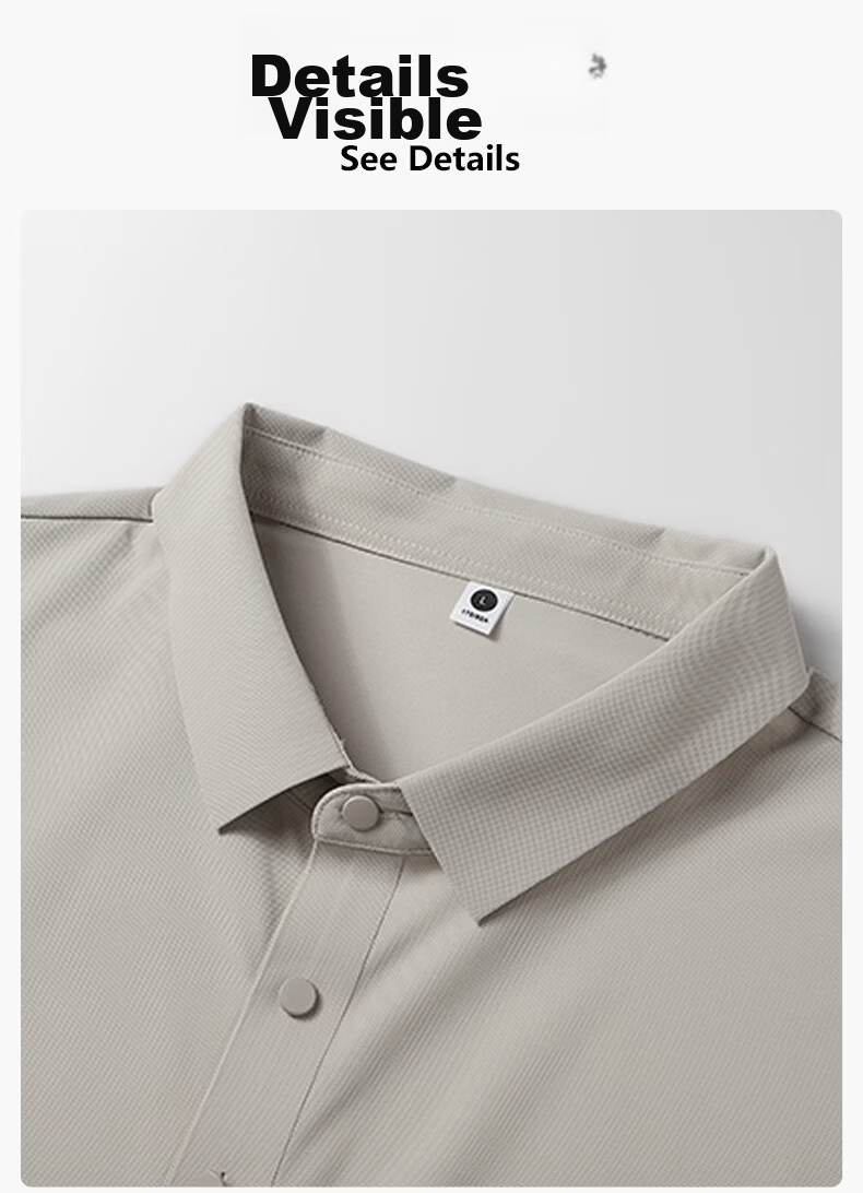 Jeanswest Men's Short Sleeve Polo Shirt Summer Thin Ice Silk Breathable Quick-Dry Casual Business Commuter Top 25