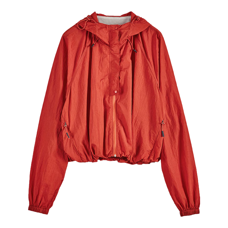 Rizhuo Original Designer 2026 Spring New Loose Breathable Thin Hooded Fashion Sports Short Jacket