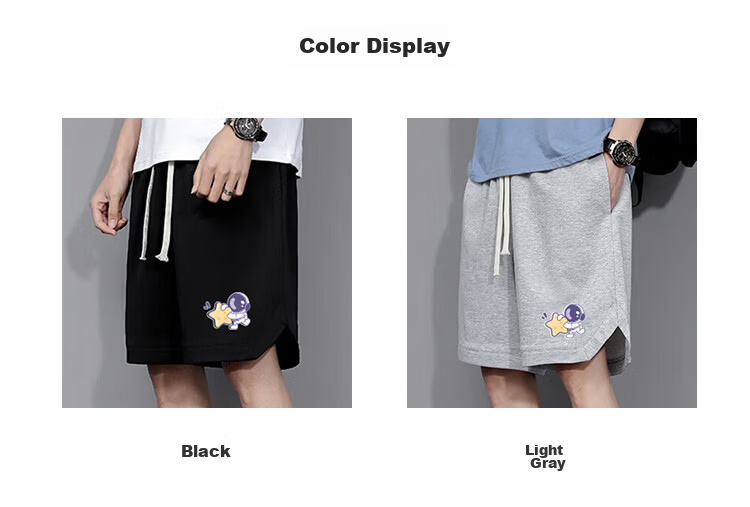 Cotton Casual Men's Summer Shorts Loose Fit Plus Size Five-Point Pants Gray 67; M 14