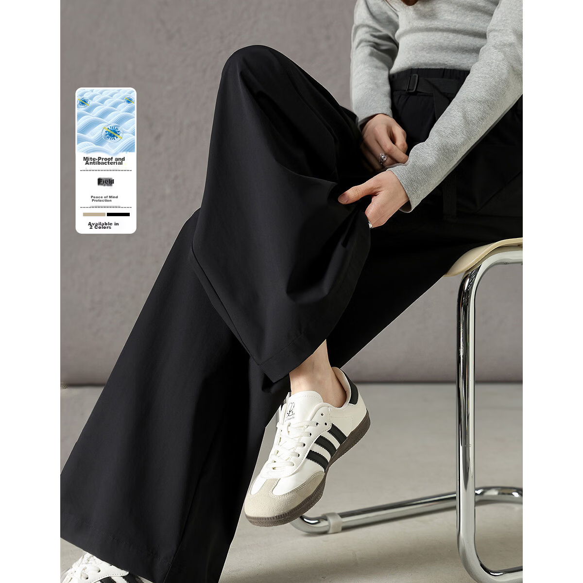 Demana Anti-Mite Antibacterial Spring Simple Style High-Waist Pleated Straight Loose Slimming Casual Pants for Women Premium Feel