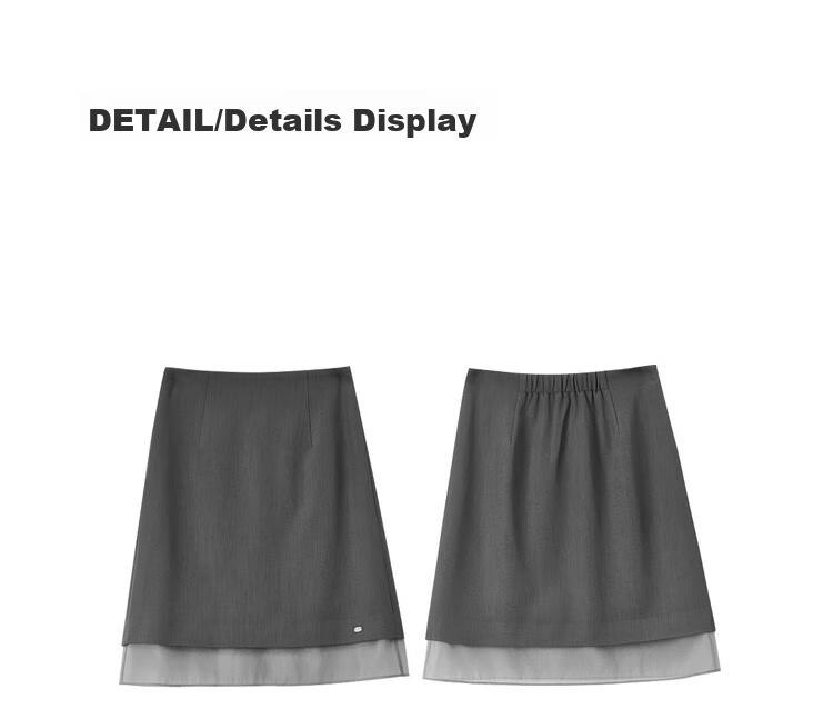 Sentubila Elegant Temperament Commuter A-Line Skirt Women Summer High-End Slim Patchwork Mesh Casual Mid-Length Skirt 18