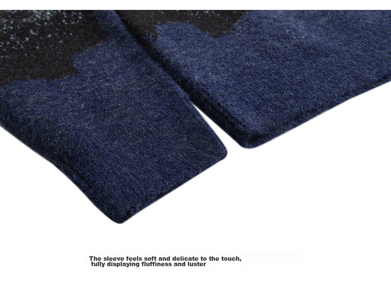 CABBEEN Mohair and Wool Blend Geometric Pattern Gradient Soft Fluffy Long Sleeve Sweater Spring 2026 14