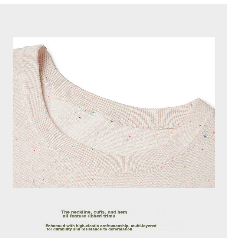 Olrain Casual Simple Color Dot Yarn Pony Embroidery Knit Pullover Women's Summer Top Yellow S 23