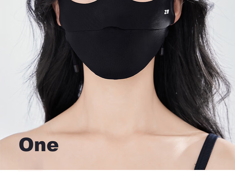 ZIY Seamless Sun Protection Mask for Women UV Protection 2026 New Full Face Bikini Sun Shield Black 4