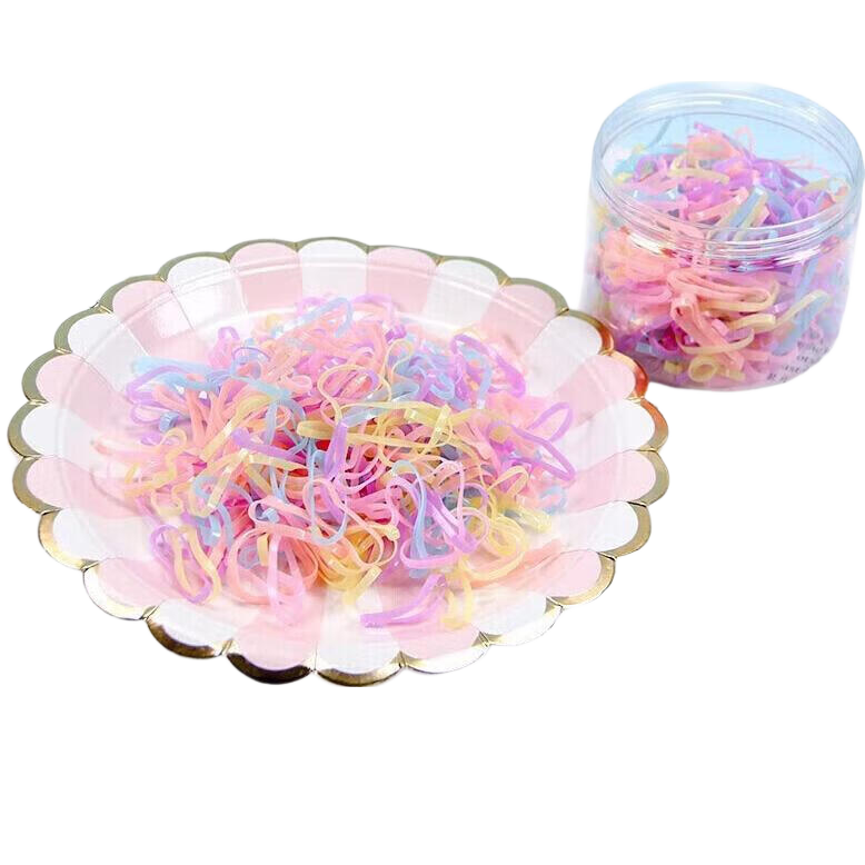 Liqing Autumn And Winter Thickened High-Elasticity Disposable Rubber Bands Hair Ties Dopamine [Widened to 500 Pieces] Hair Elastics