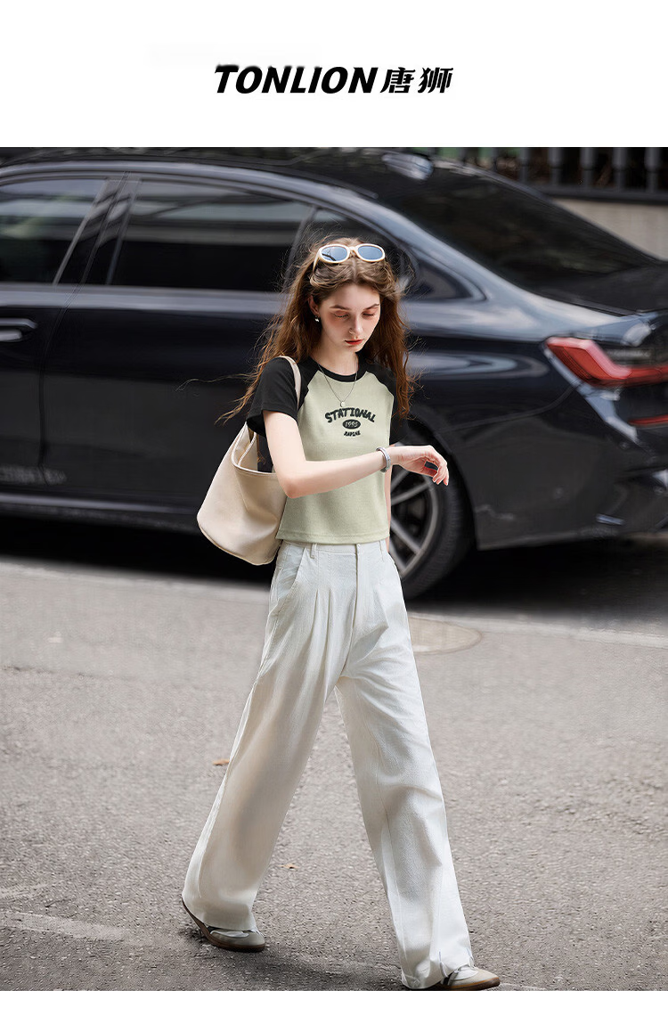 TonLion [Cool Touch] 2026 Summer Women's Short-Sleeve T-Shirt, Raglan Sleeve, Lyocell, Fashionable Versatile Women's T-Shirt, Trendy 1