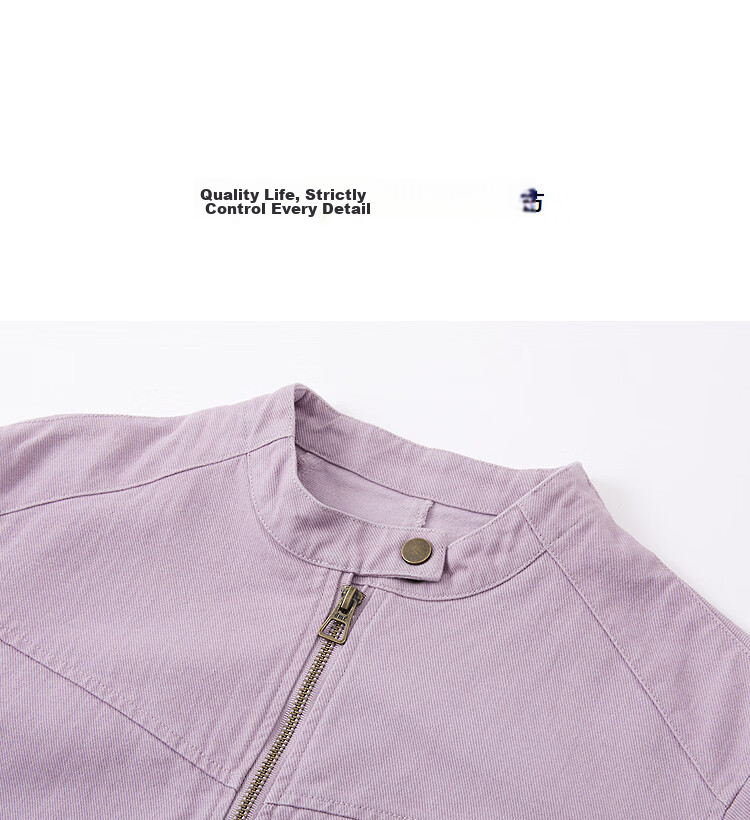 Demana [Supreme Pure Cotton] Spring Korean Style Stand Collar Color-Block Elastic Hem Spliced Loose Petite Women's Jacket 11