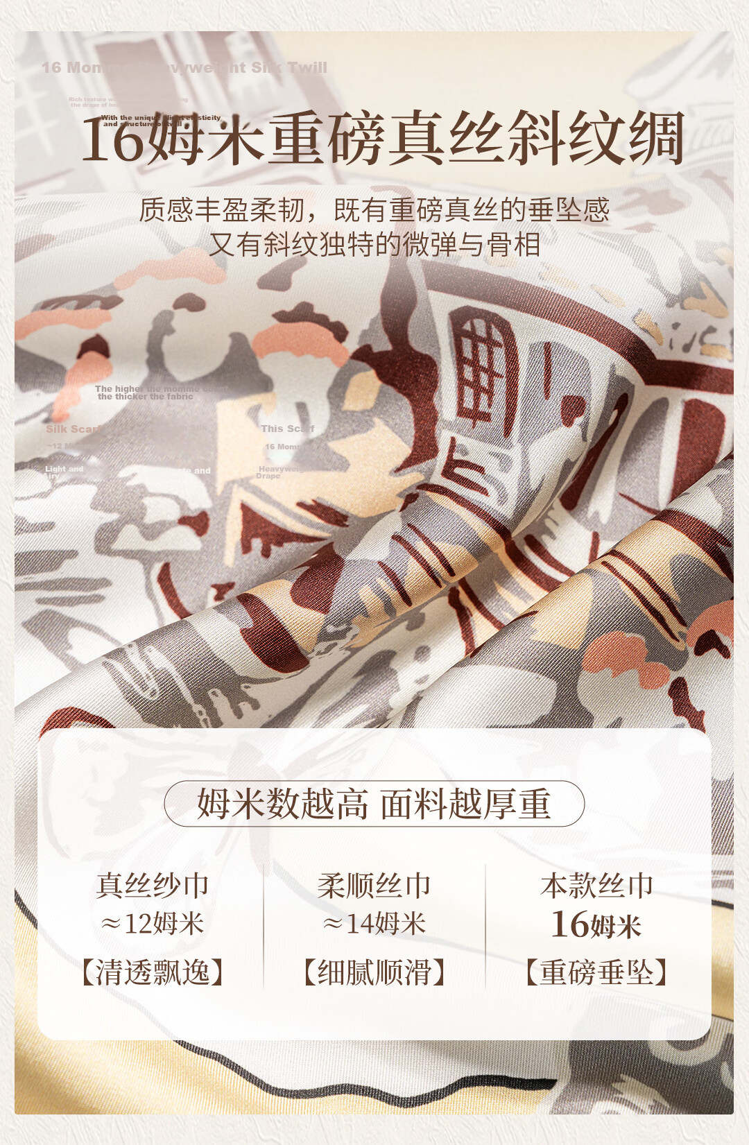 Shanghai Story [Counter Same Style] 100% Mulberry Silk Women's Scarf Large Square Shanghai Light Gift for Girlfriend 5