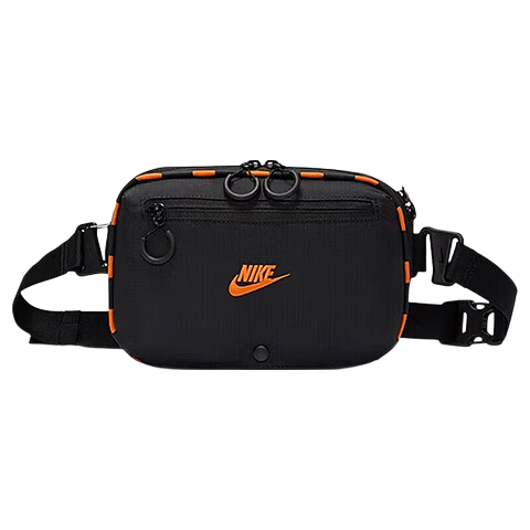 NIKE Men's And Women's Waist Bag, Shoulder Bag, Crossbody Bag, Casual Bag HJ8229-010 Black Orange One Size Fits All