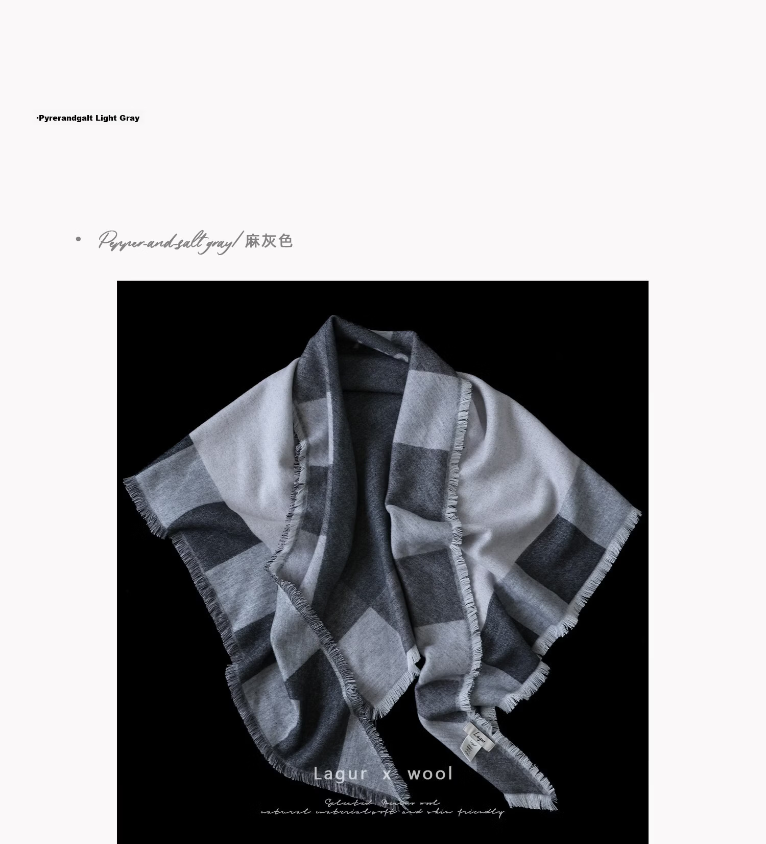 Lagur Blue Moment Tranquil Blue Fine Wool Triangle Scarf and Shawl Dual-Use Warmth Tranquil Blue 33