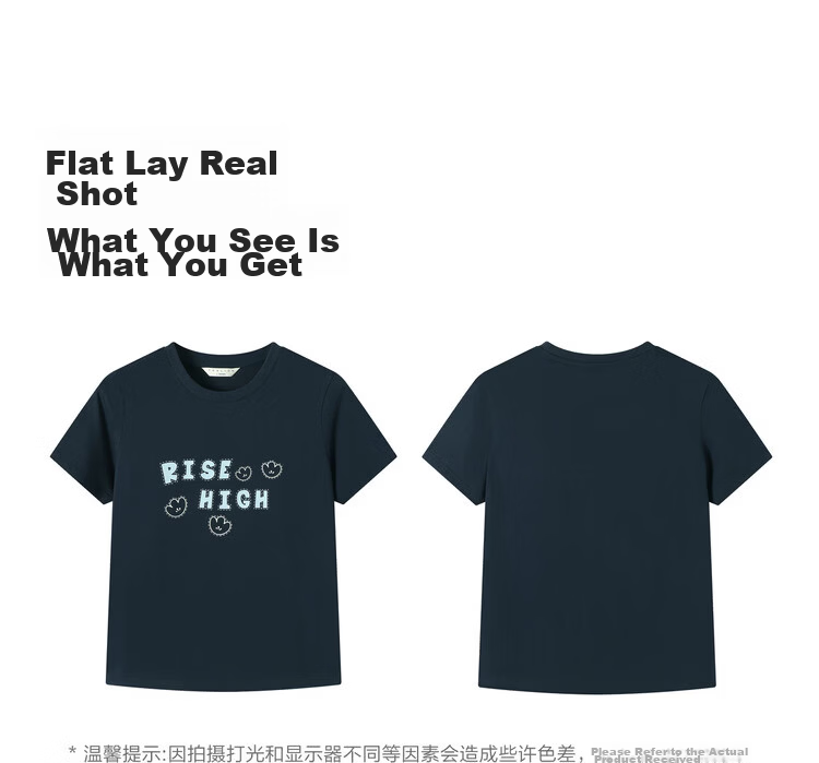 TonLion 2026 Summer New Women's Short Sleeve T-Shirt American Early Spring Stylish Navy Blue Slim Fit Top 7