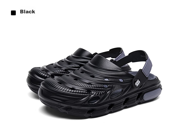 HLA Men's Summer Thick-Soled Casual Holey Sandals HAALXM2FFC028 Gray Size 41 15