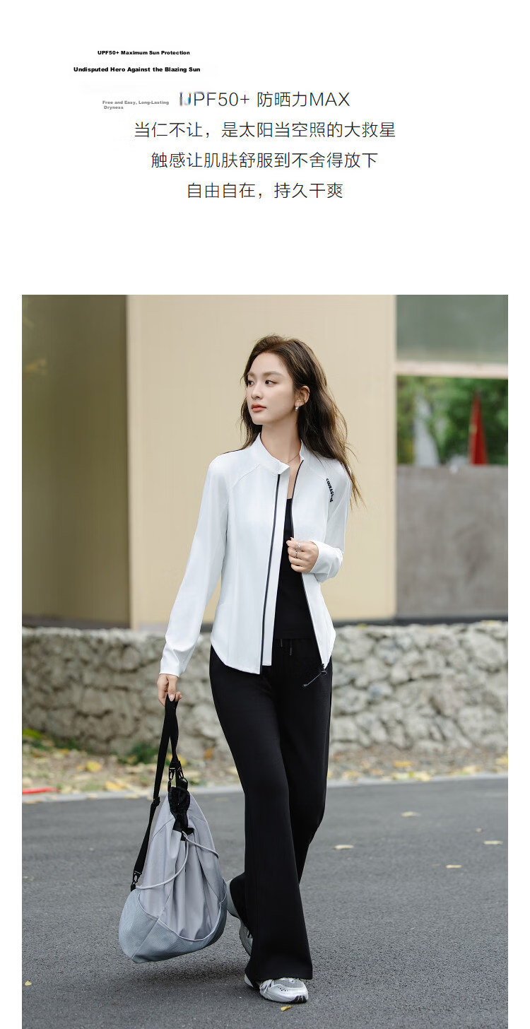 Demana Women's Slim Fit Spring Outdoor Windbreaker with Stand Collar and Color-Block Print, UPF50+ UV Protection 6