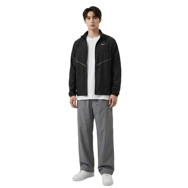 NIKE Men's Water-Repellent Sports Casual Jacket, Quick-Dry Sun Protection, Skin-Friendly Clothing IF2370-010 Black L