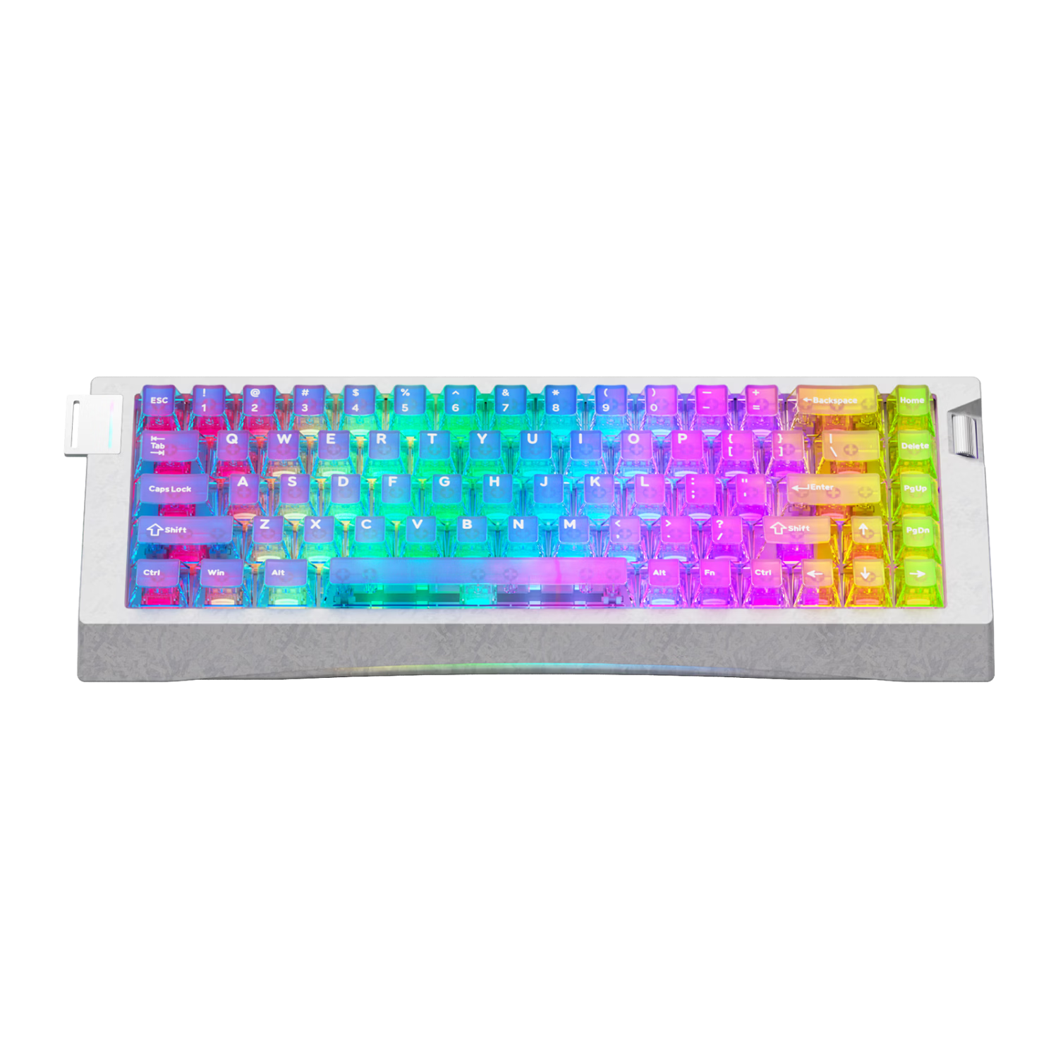 AJAZZ AK680V3 Magnetic Switch, E-Sports Gaming Magnetic Switch RT0.001 Star Flash Joyful Unafraid Valorant, 68-Key Dual-Light Position, Transparent Gradient Blue-Purple Pink-Orange, Leijing Magnetic Switch