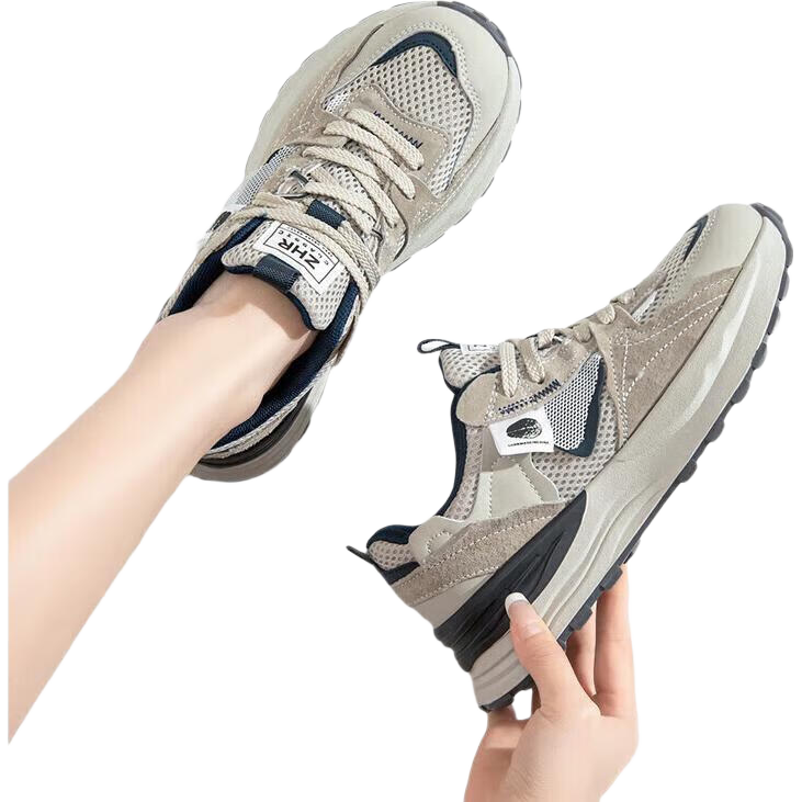 ZHR Dad Shoes for Women, Couples' Thick-Soled Heightening Casual Shoes, Fashionable Sports Shoes for Men And Women, G666 Gray Blue, Size 43