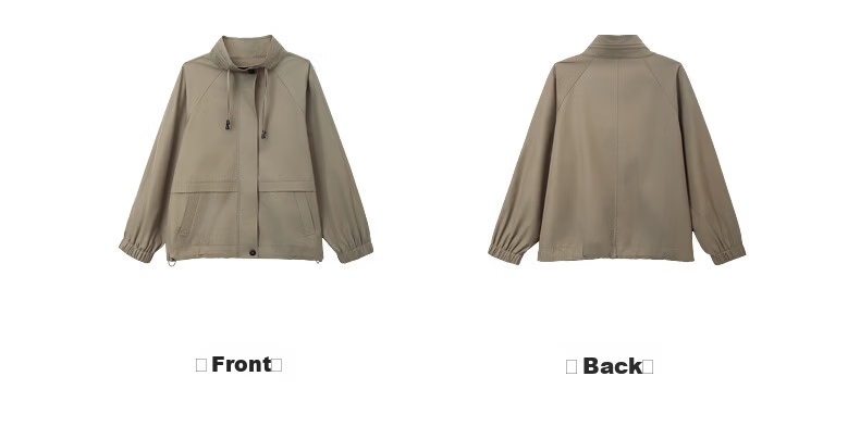 Demana [Cloud Oxygen Cotton Series] Autumn Drawstring Stand Collar Elastic Cuff Loose Slimming Trench Coat for Women Premium 13