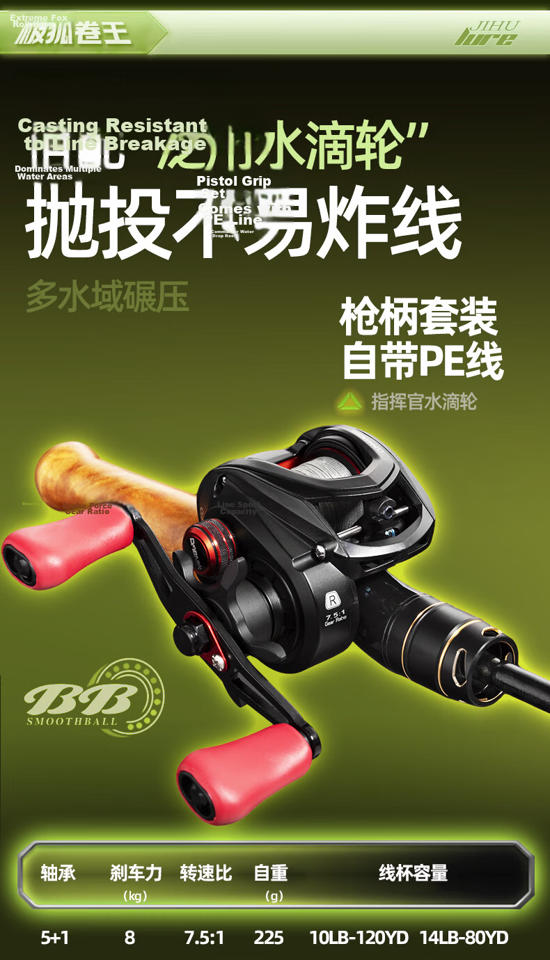 Jihu 1.8m UL Adjustable Micro Worm King II Telescopic Lure Rod Spinning Reel Combo Short Section Portable Lure Fishing Rod 22