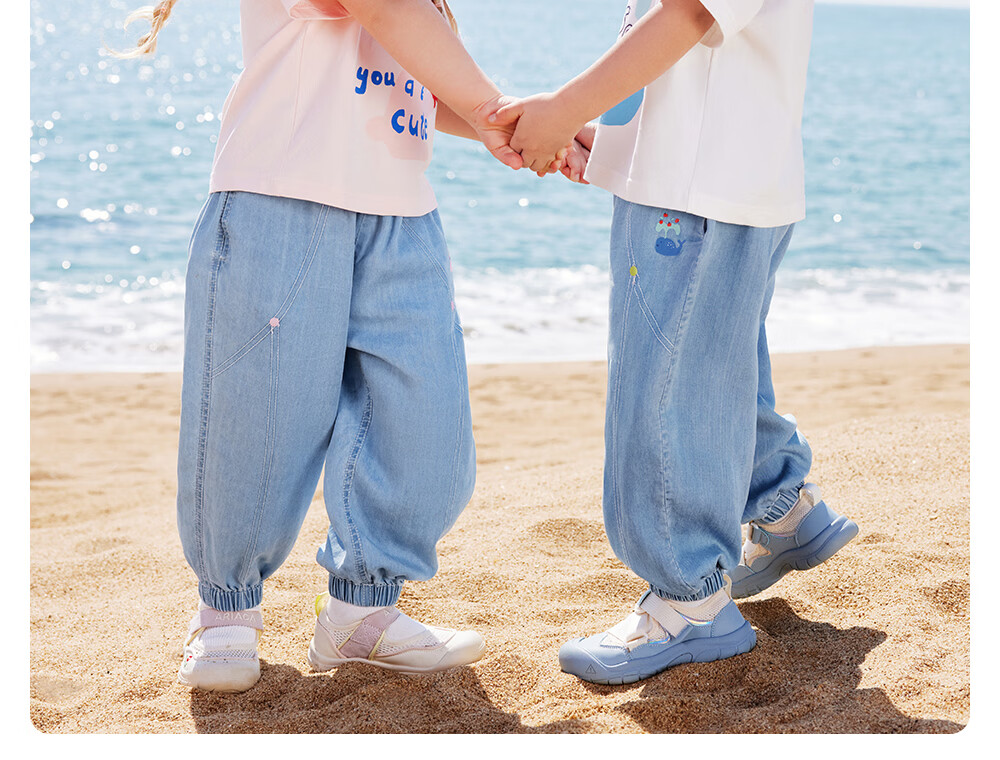 Betis Kids Denim Jeans 2026 New Summer Cool Breathable Boys and Girls Jogger Pants Casual Versatile Children's Trousers 33