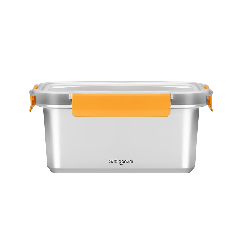 Donlim Stainless Steel Fresh-Keeping Box Food Grade 304 Airtight Sealed Storage Lunch Box Microwave Safe 1900ML