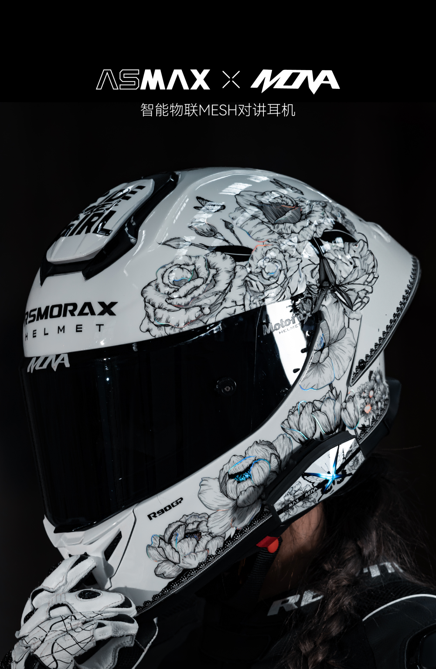 ASMAX [Munan Collaboration] High-End F1 Pro Max Helmet Bluetooth Earphones Motorcycle Professional Intercom 1