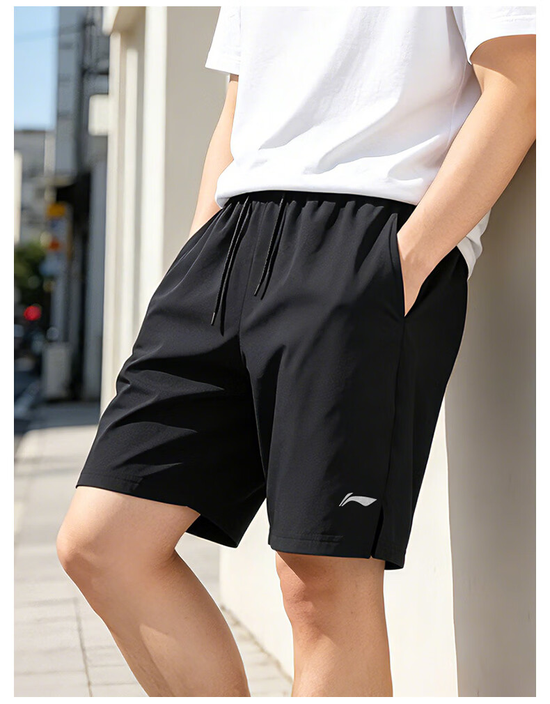 LI-NING Men's Sports Shorts 2026 Summer New Quick-Dry Casual Outdoor Fitness Running Basketball Lightweight Knee-Length Pants 8