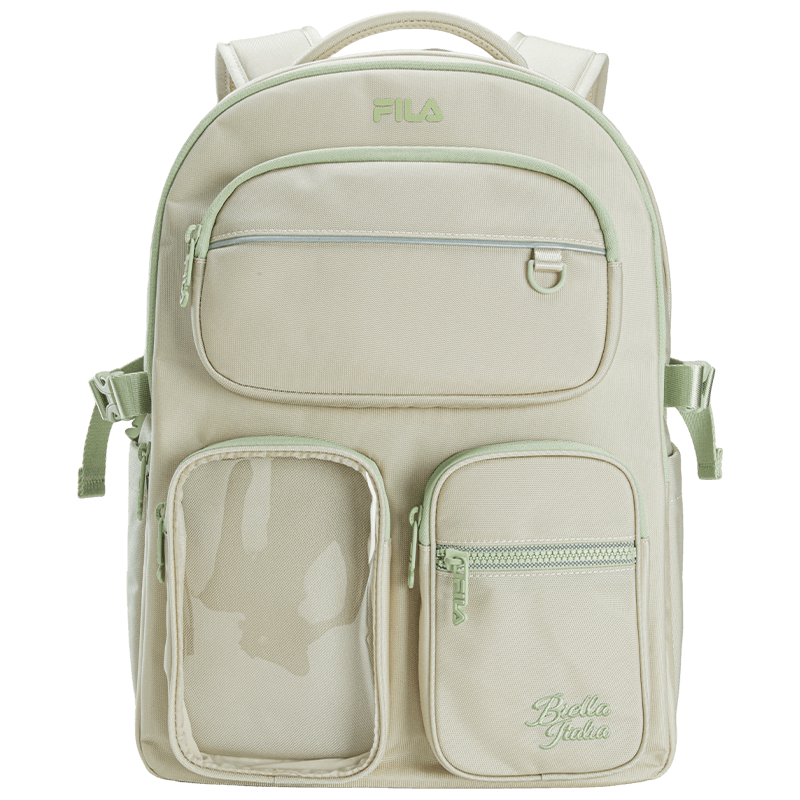 FILA Lightweight Backpack, Official Women's Bag, Fashionable Casual Backpack, Schoolbag, Pain Bag, Multi-Pocket Laptop Bag