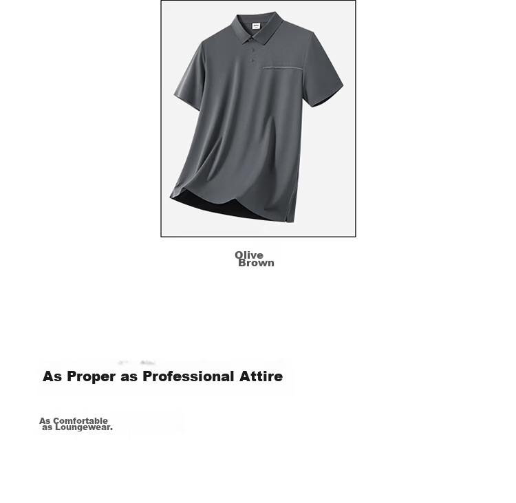 Edenbo Men's Short Sleeve Polo Shirt Modal Mulberry Silk Casual Top Dark Gray 170/88A (L) 4