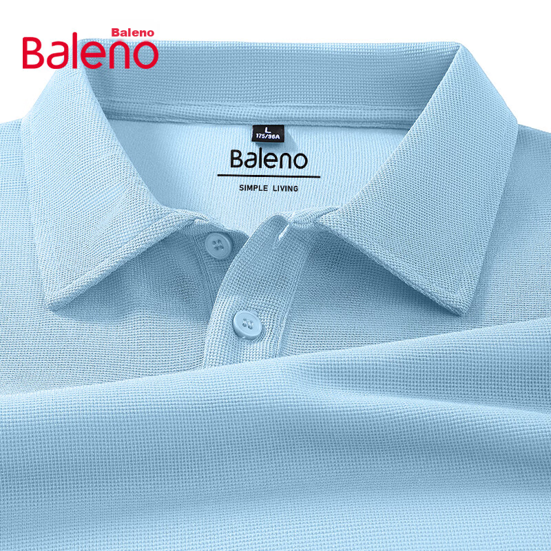 Baleno Father's Day Gift Waffle Polo Shirt Men Summer Loose Casual Simple Trendy Versatile Short Sleeve Top 18