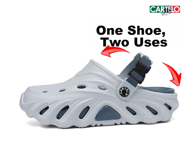 CARTELO Men's Summer Sandals Dual-Use Breathable Beach Clogs Soft Sole Cushioned Closed-Toe Slippers 2