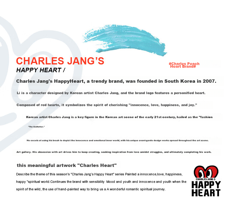 Charles Peach Heart Summer Trendy Small Heart Striped Couple Short Sleeve Polo Shirt Cool Casual Unisex Off-White XS 4