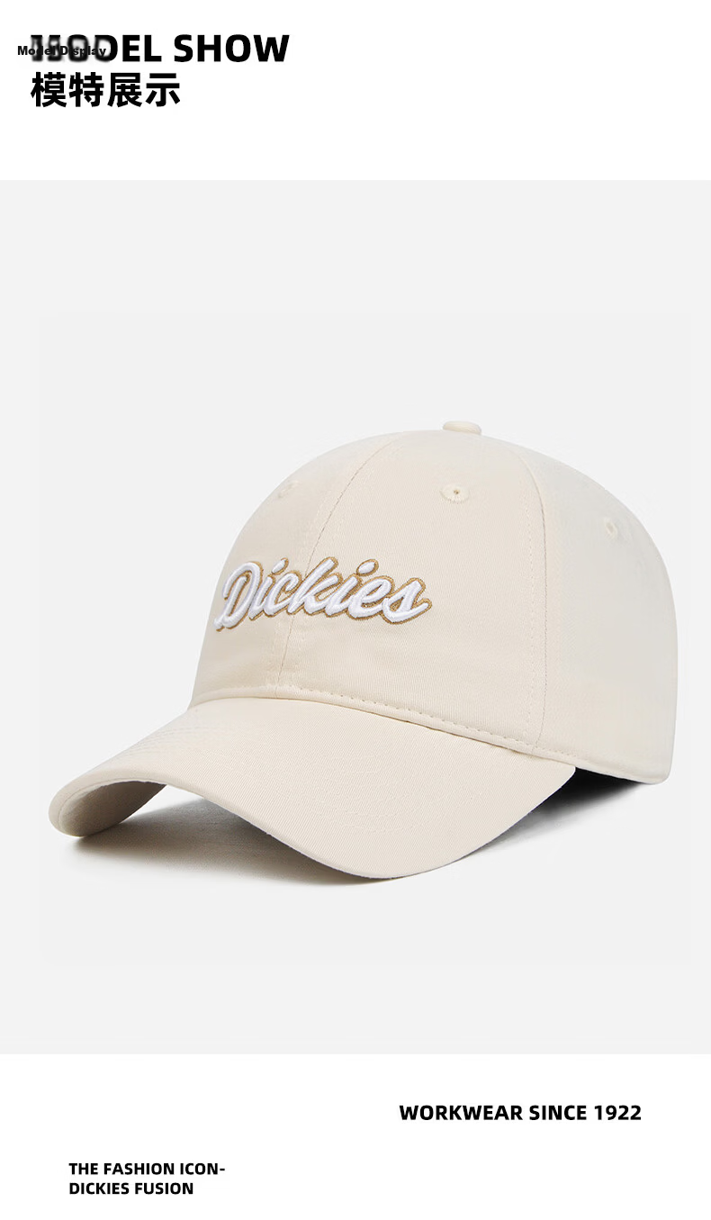 Dickies New Retro Baseball Cap Unisex Soft Top Pure Cotton Duckbill Hat Navy Blue 15
