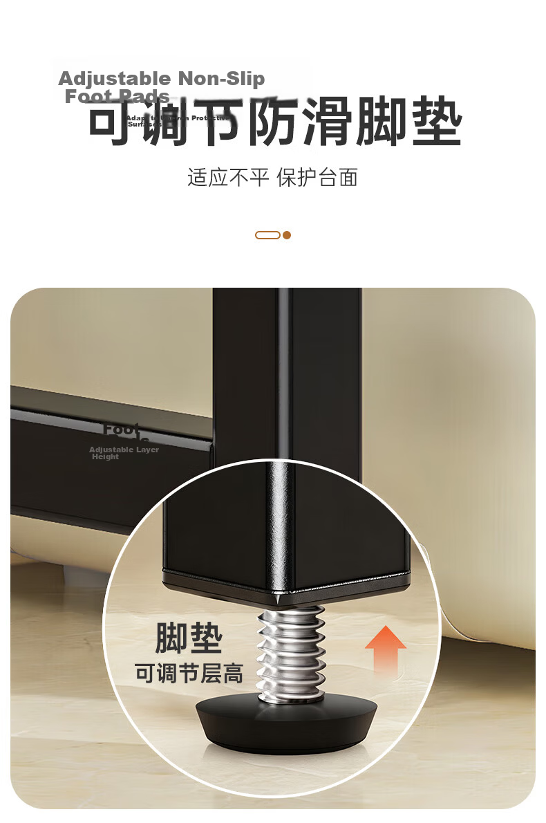 Quanpinwu Microwave Oven Storage Rack Kitchen Multi-Layer Multifunctional Countertop Stand Oven Rice Cooker Storage Shelf SSD1 8