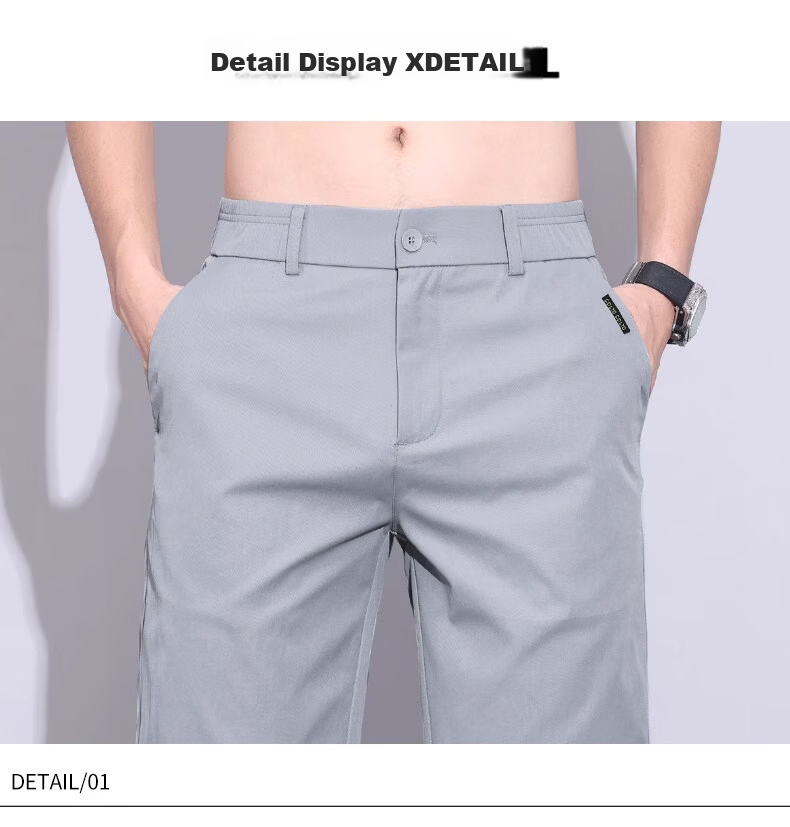 ROMON Men's Ice Silk Quick-Dry Loose Straight Casual Five-Point Shorts Summer Thin Dark Gray Size 29 24