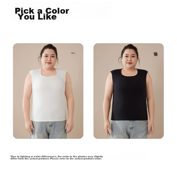 Langsha Plus Size Cotton Square Neck Vest for Women, Plus Fat MM, Belly Covering, Slimming Innerwear, Side Breast Support, Up to 200 Jin Base Layer 20