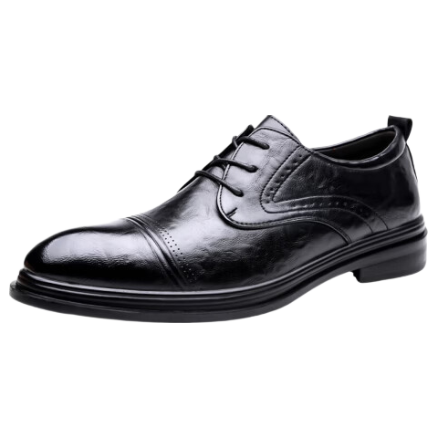MEXICAN Men's Business Casual Leather Dress Shoes Derby Wedding Shoes Black Size 39