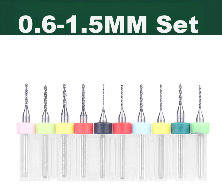 Raymond PCB Fixed Handle Micro Drill Bit Set 1.6-2.5mm 10 Pieces 8