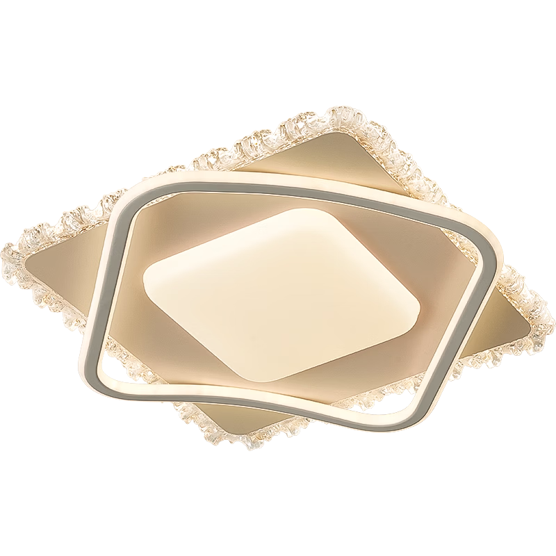 AOC Crystal Living Room LED Ceiling Light Bedroom Full House High-End Ultra-Bright Luxury 50cm Square Three-Color Light