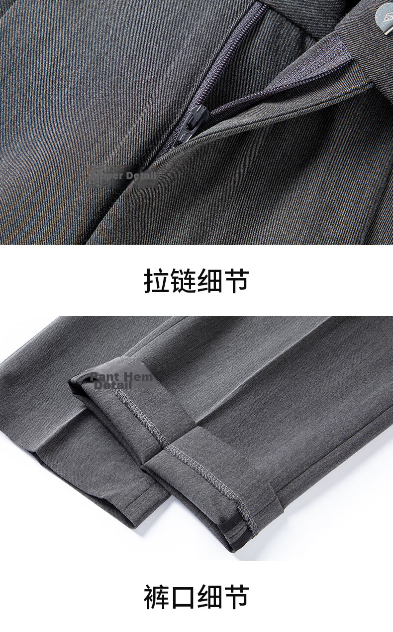 FIRS Anti-Wrinkle Non-Iron Double-Pleat Men's Business Straight-Leg Pants Loose Workwear Casual Trousers for Men 22